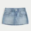 Lichtgewassen denim minirok met studs