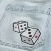 Lichtgewassen denim short met grafisch patroon en superbaggy pasvorm