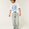 Lichtgewassen geborduurde Dice Skater Baggy Jeans Lichtgewassen geborduurde Dice Skater Baggy Jeans