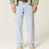 Lichtgewassen losse paintersjeans Lichtgewassen losse paintersjeans