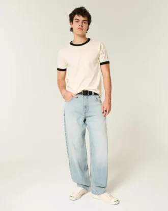 Lichtgewassen skaterbaggy jeans