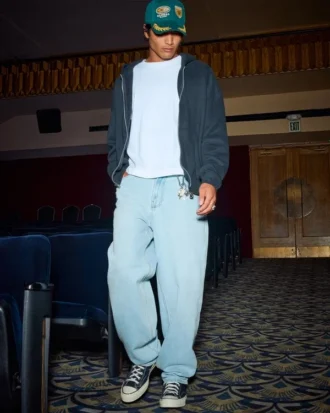 Lichtgewassen skaterbaggy jeans