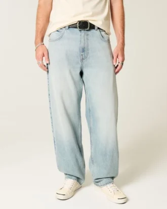 Lichtgewassen skaterbaggy jeans
