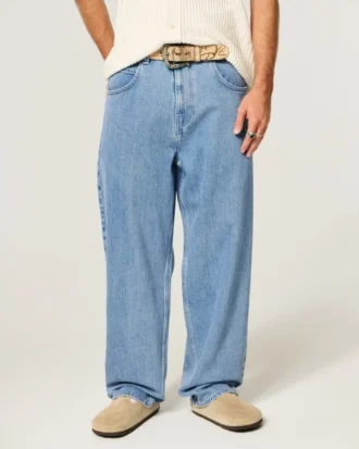 Lichtgewassen skaterbaggy jeans