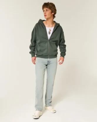 Lichtgewassen slim straight jeans