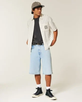 Lichtgewassen superbaggy denim shorts