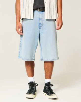 Lichtgewassen superbaggy denim shorts