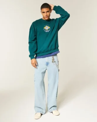 Lichtgewassen superbaggy schildersjeans Lichtgewassen superbaggy schildersjeans