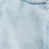Lichtgewassen versierde superbaggy denim short Lichtgewassen versierde superbaggy denim short