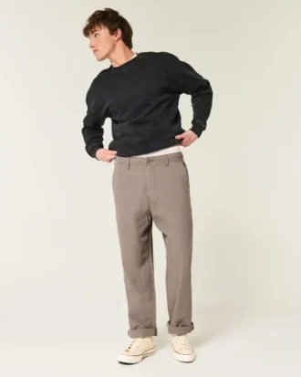 Linnenmix flexibele taille baggy broek