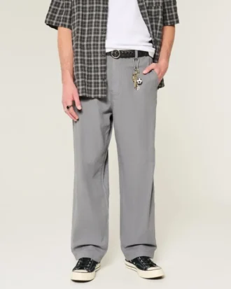 Linnenmix flexibele taille baggy broek