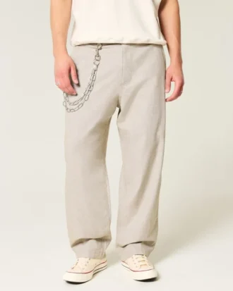 Linnenmix flexibele taille baggy broek