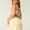 Linnenmix midi-jurk met open rug Linnenmix midi-jurk met open rug
