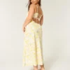 Linnenmix midi-jurk met open rug Linnenmix midi-jurk met open rug