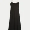 Linnenmix midi-jurk met open rug Linnenmix midi-jurk met open rug