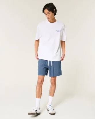Linnenmix pull-on short