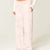 Logo Graphic Pink Camo Sweatpants met wijde pijpen
