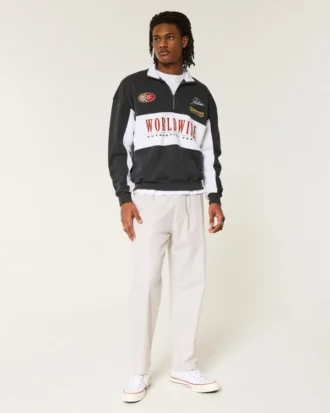 Losse broek van linnenmix