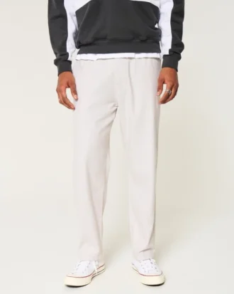 Losse broek van linnenmix