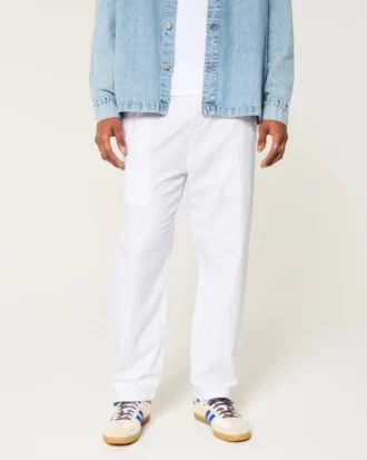 Losse broek van linnenmix