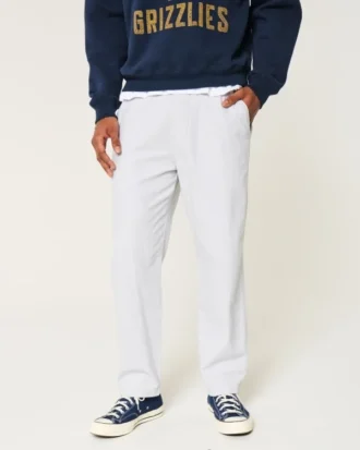 Losse broek van linnenmix