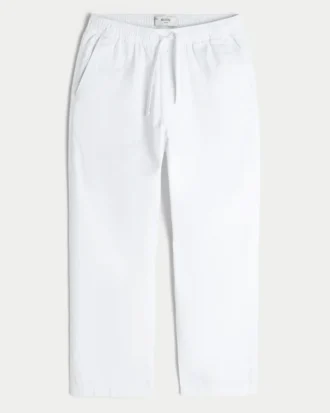 Losse broek van linnenmix