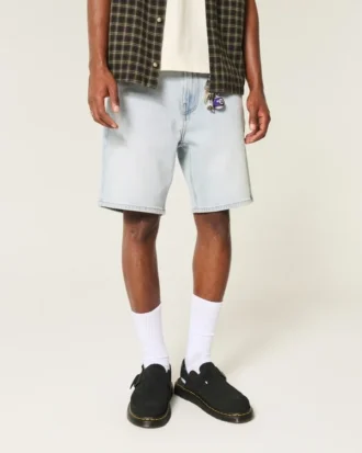 Losse denim short boven de knie