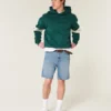 Losse denim short boven de knie Losse denim short boven de knie