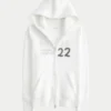 Malibu-hoodie met capuchon, wafelvoering en ritssluiting Malibu-hoodie met capuchon, wafelvoering en ritssluiting
