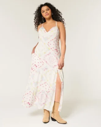 Maxi-jurk met open rug