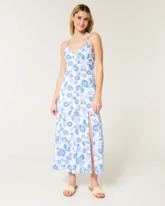 Maxi-jurk met open rug
