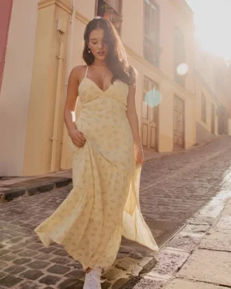 Maxi-jurk met open rug