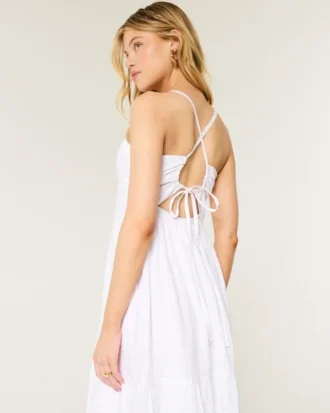 Maxi-jurk met open rug