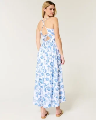 Maxi-jurk met open rug