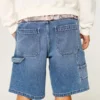 Medium gewassen baggy denim shorts