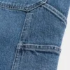 Medium gewassen baggy denim shorts