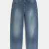 Medium gewassen skaterbaggyjeans met geborduurde haaientekening Medium gewassen skaterbaggyjeans met geborduurde haaientekening