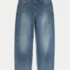 Medium gewassen skaterbaggyjeans met geborduurde haaientekening Medium gewassen skaterbaggyjeans met geborduurde haaientekening