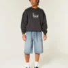 Medium gewassen superbaggy denim shorts