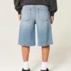 Medium gewassen superbaggy denim shorts