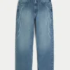 Medium Wash Flame Graphic Baggy Jeans Medium Wash Flame Graphic Baggy Jeans