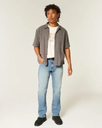 Medium wash rechte jeans