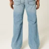 Medium wash relaxed bootcut jeans