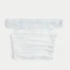 Mesh omslagtop met blote schouders Mesh omslagtop met blote schouders