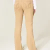 Mid-rise kaki bootcut jeans