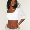 Mini crop top met driekwart mouwen