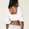 Mini crop top met driekwart mouwen