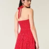 Mini-jurk met halternek en lage taille Mini-jurk met halternek en lage taille