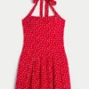 Mini-jurk met halternek en lage taille Mini-jurk met halternek en lage taille
