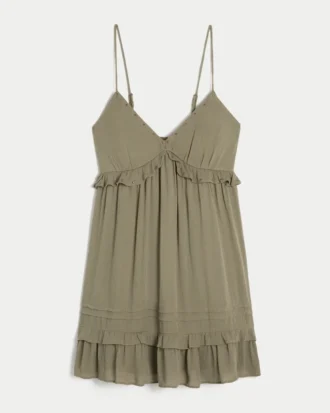 Mini-jurk met studs en ruches